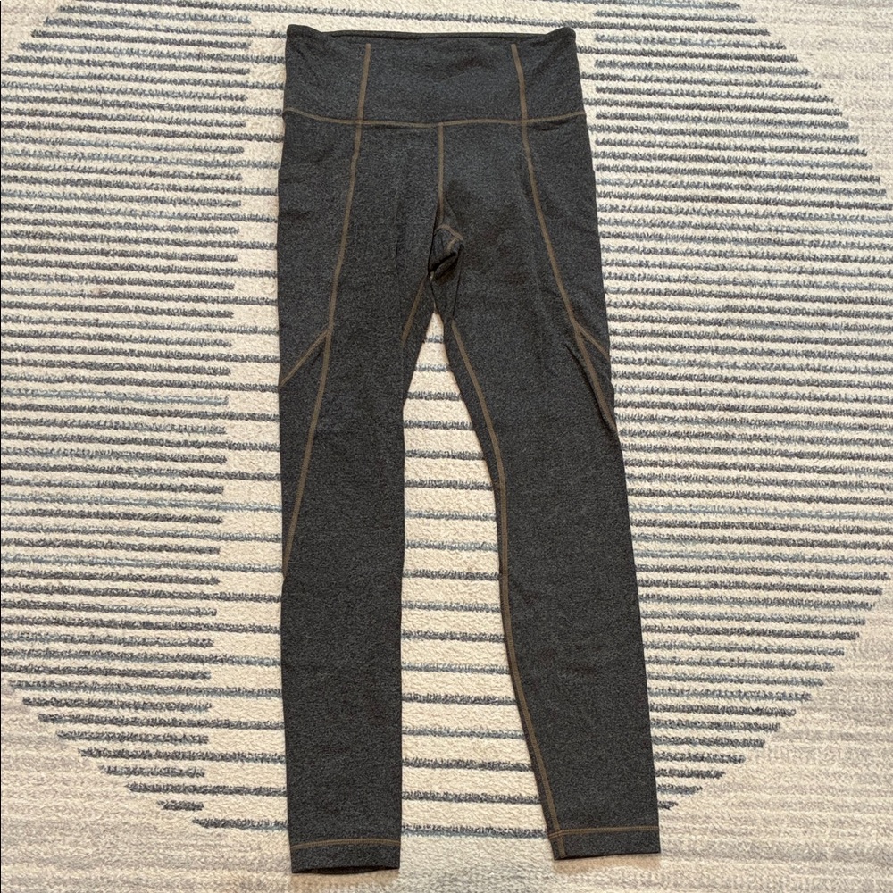Athleta Grey full length leggings with side pockets